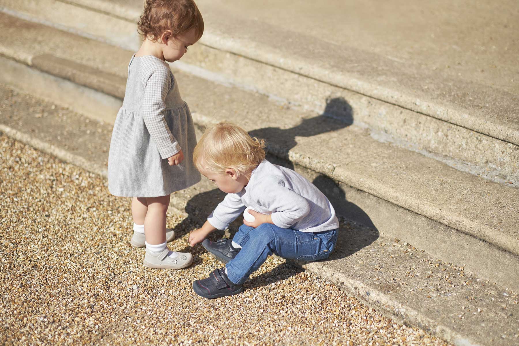 Girl and Boy on Steps